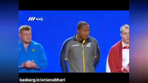 مسابقات وزنه برداری قهرمانی جهان ۲۰۱۷ - لحظه ی اهدای مدال طلای علی هاشمی