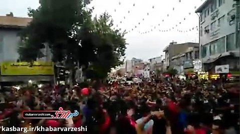 جشن صعود نساجی مازندران به لیگ برتر در قائم شهر