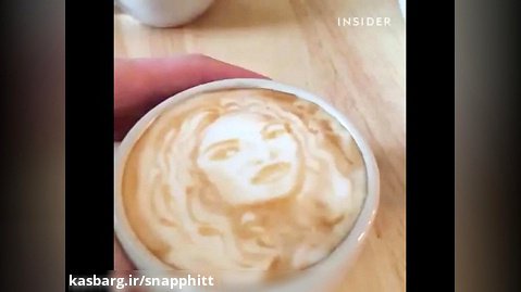 نقاشی هنرمندانه روی قهوه