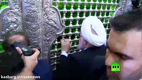 تصاویر منتشر نشده از حضور رئیس جمهور ایران در حرم حضرت عباس