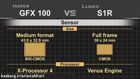 مقایسه دوربین   Fujifilm GFX 100 و Panasonic Lumix DC-S1R