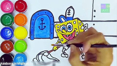 چگونه باب اسفنجی بکشیم؟ آموزش نقاشی به کودکان