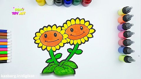 چگونه گل آفتابگردان بکشیم؟ آموزش نقاشی به کودکان