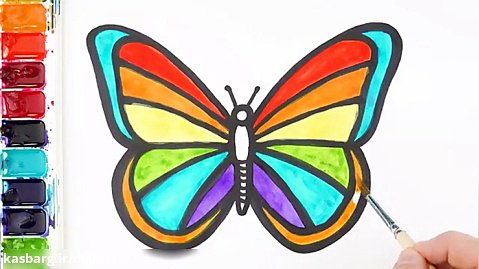 آموزش نقاشی به کودکان - پروانه