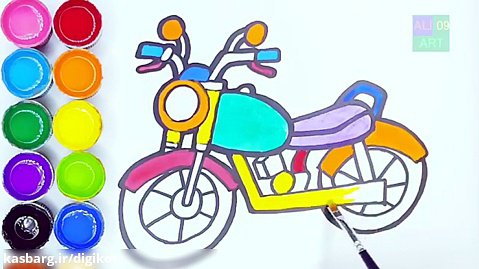 چگونه یک موتور سیکلت بکشیم؟ آموزش نقاشی به کودکان