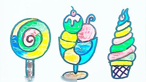 چگونه بستنی بکشیم؟ آموزش نقاشی به کودکان