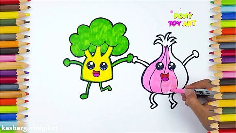 نقاشی سبزیجات مختلف