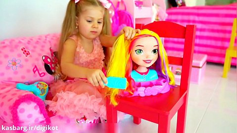 بازی دیانا و روما در آرایشگاه عروسکی