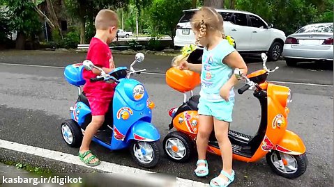 موتورسواری و بازی دیانا با روما در باغ وحش