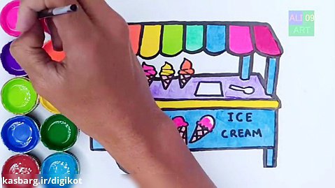 نقاشی دکه بستنی فروشی