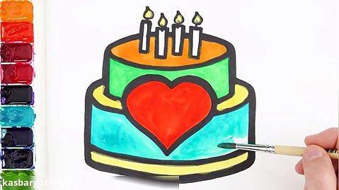نقاشی کیک تولد
