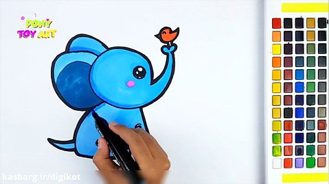 نقاشی فیل و خرگوش