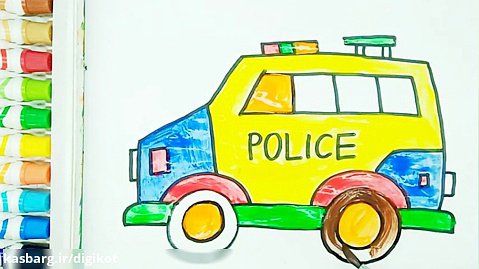 نقاشی ماشین پلیس