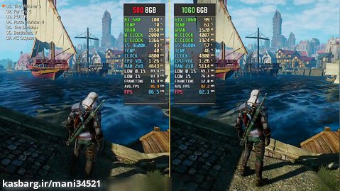 مقایسه کارت گرافیک RX 580 و GTX 1060 (در هفت بازی)