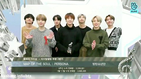 بی تی اس BTS  برنده Artist Of The Year مراسم Gaon Chart Music Awards 2020