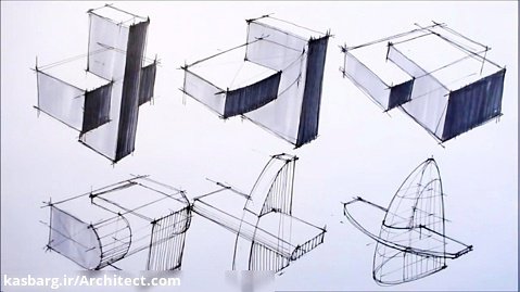 مکعب های پرسپکتیوی. ترسیمات ابتدایی معماری