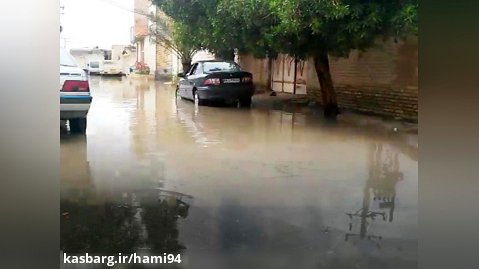 بارندگی شدید شهرستان شادگان و بالازدگی فاضلاب