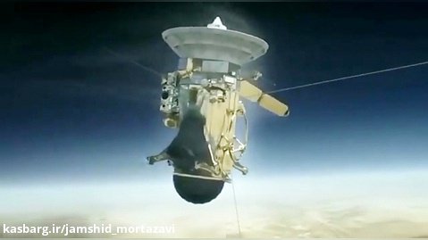 فیلم شبیه سازی شده از شیرجه رفتن فضاپیمای کاسینی در سیاره زحل (کیوان)