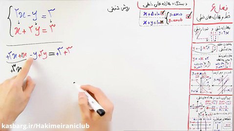 ریاضی 9 - فصل 6 - بخش 7  حل دستگاه معادله با روش حذفی