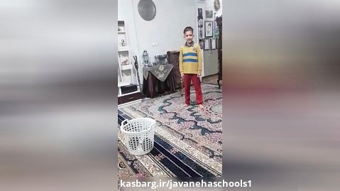 مدارس جوانه های مشهد انجام چالش ورزشی توپ و سبد کوروش رستم پور