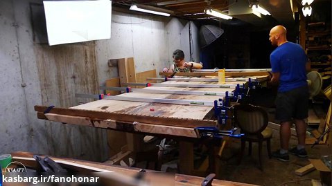 مراحل پرداخت صفحات چوبی اسلب , رزین و آماده کردن برای استفاده
