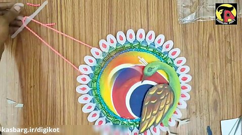 ایده جالب برای ساخت صنایع دستی - طاووس زیبا با قاشق پلاستیکی