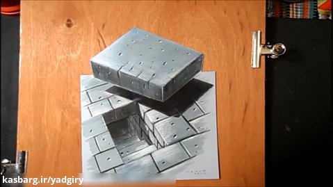 آموزش نقاشی سه بعدی پله زیرزمین