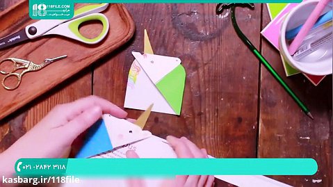 آموزش اوریگامی | اوریگامی سه بعدی | بوکمارک اسب شاخدار 28423118-021