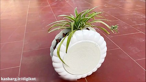 ایده جالب برای ساخت گلدان زیبا از سیمان