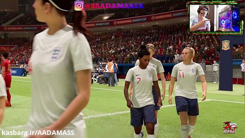گیم پلی بازی FIFA 19 بین زنان تیم اسپانیا و انگلیس ..فوتبال بانوان..