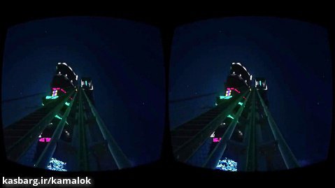 فیلم سه بعدی واقعیت مجازی - ترن هوایی در شب