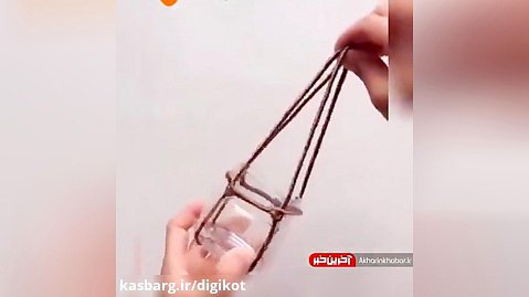 ترفند - آویزان کردن جام شیشه ای با طناب بدون گره زدن
