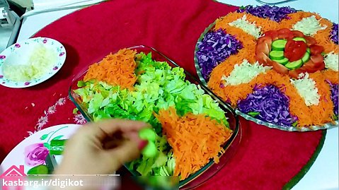 روش های ساده و کاربردی برای تزیین سالاد کاهو به همراه ترفندهای خرد کردن سبزیجات
