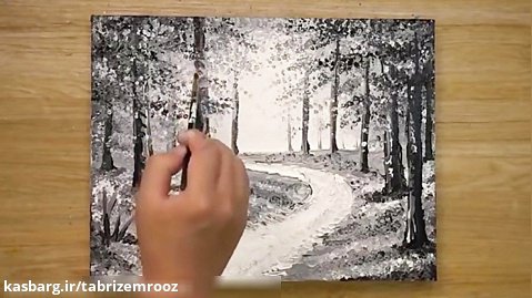 نقاشی آکریلیک جنگل