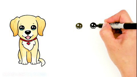 نقاشی - طریقه کشیدن یک سگ  ناز کوچولو - آموزشی