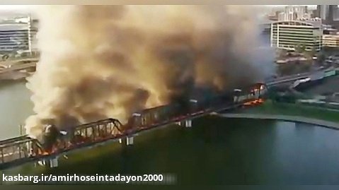 آتش سوزی بزرگ یک قطار در آریزونای آمریکا