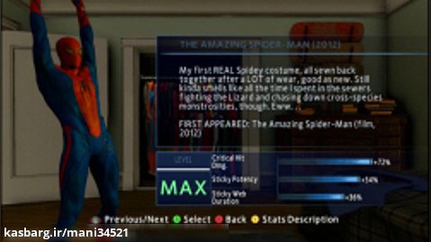 لباس Spider Man Amazing Remastered برای بازی Spider Man Amazing 2
