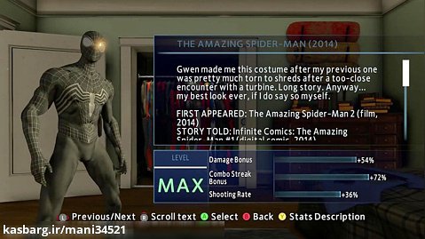 مود لباس جدید Black Suit Spider Man Amazing 2 برای بازی Spider Man Amazing 2