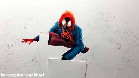 روش نقاشی مرد عنکبوتی