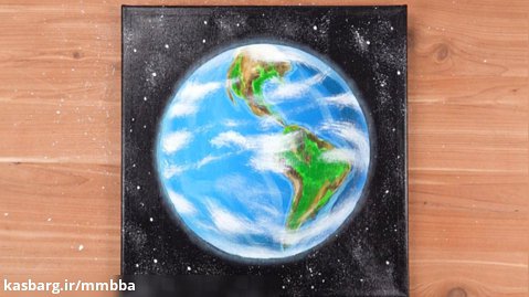 نقاشی اکریلیک : نقاشی کره زمین