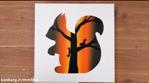آموزش نقاشی با رنگ اکریلیک : نقاشی سنجاب