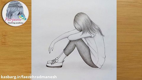 نحوه ترسیم یک دختر غمگین - آموزش نقاشی برای مبتدیان