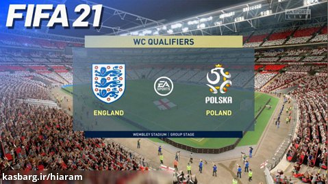 گیم پلی بازی دو تیم لهستان و انگلیس در بازی FIFA 21