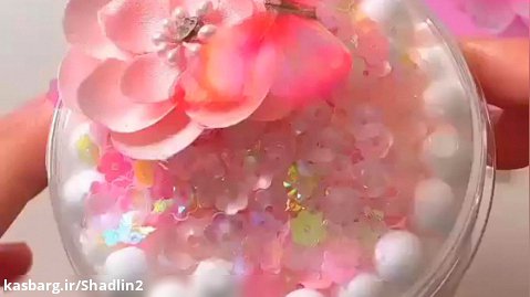 اسلایم گل و پروانه | اسلایم دونه برفی | اسلایم خامه ای